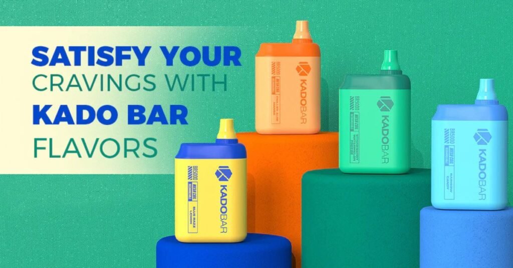 Sleek Kado Bar Vape device with vibrant colors on a minimal background.